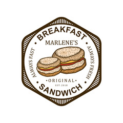 Burger logo design for brand label food restaurant