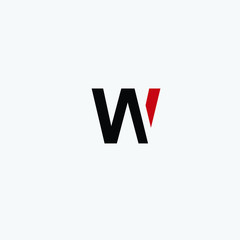 Obraz premium WV initials letter creative logo icon vector black color free download
