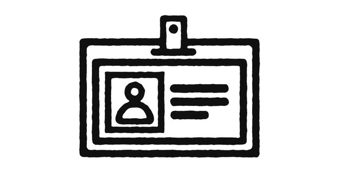 Identity outline icon animation footage/video. Hand drawn like symbol animated with motion graphic, can be used as loop item, has alpha channel and it's at 4K video resolution.