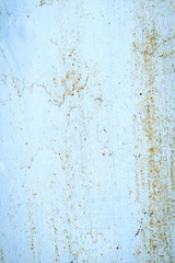 Old rusty blue painted metal sheet