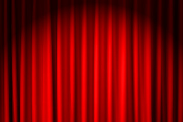 closed red velvet curtain - use for background