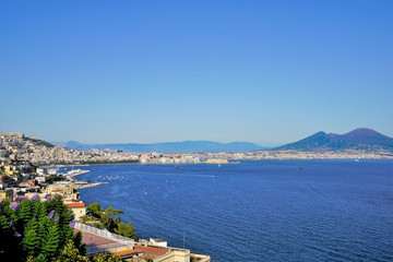 Fototapeta na wymiar A view of the Neapolitan Gulf, Naples, Italy.