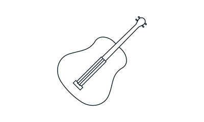 Guitar icon vector, Acoustic musical instrument sign Isolated on white background.