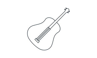 Guitar icon for acoustic music and stringed instruments