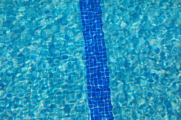 Clean water in a blue pool