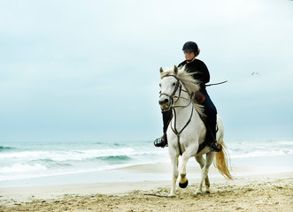 riding girl and horse