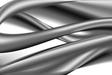 silver grey color steel pipe warp art white background