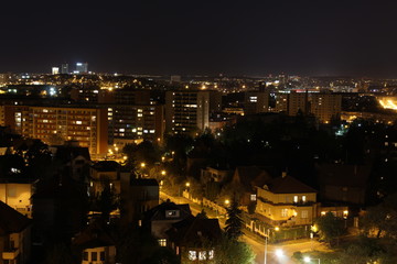 Fototapeta na wymiar City lights, night city from above, night Prague, the city glows at night, the best photo of the night city