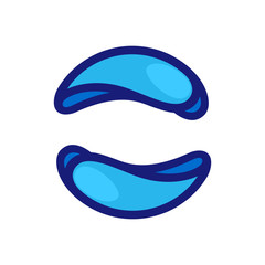 Eco flat circle logo formed by twisted blue drops.