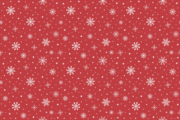 Minimalistisch winterpatroon met handgetekende sneeuwvlokken. Kerst achtergrond. Vector
