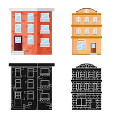 Vector design of municipal and center icon. Set of municipal and estate stock vector illustration.