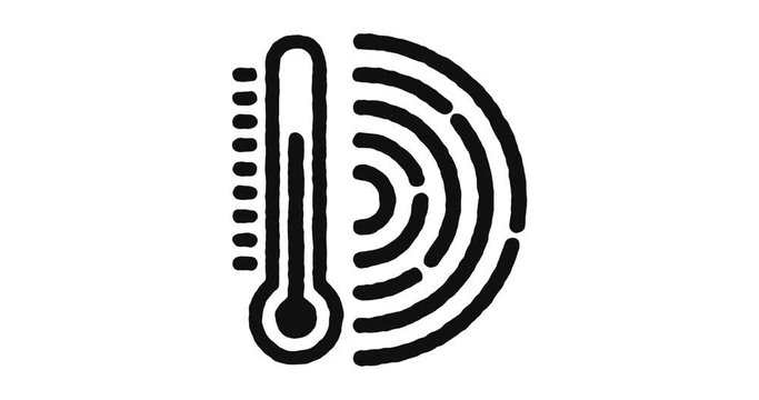 Climate change outline icon animation footage/video. Hand drawn like symbol animated with motion graphic, can be used as loop item, has alpha channel and it's at 4K video resolution.