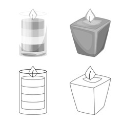 Vector design of relaxation and flame sign. Set of relaxation and wax vector icon for stock.