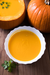 appetizing natural pumpkin cream, vegetables
