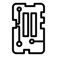 Mobile phone part icon. Outline mobile phone part vector icon for web design isolated on white background