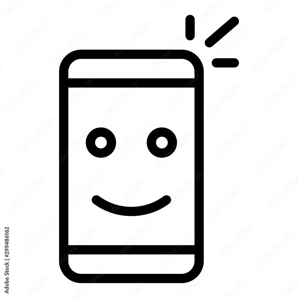 Poster working smartphone icon. outline working smartphone vector icon for web design isolated on white bac