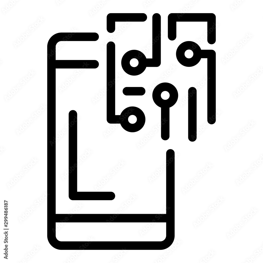 Poster fix broken smartphone icon. outline fix broken smartphone vector icon for web design isolated on whi
