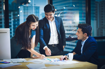 Consultation in the business team, Business consulting team concept