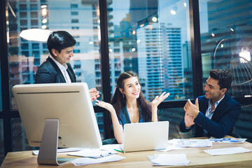 Consultation in the business team, Business consulting team concept