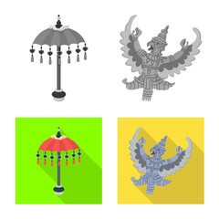 Vector illustration of and travel logo. Collection of and traditional vector icon for stock.