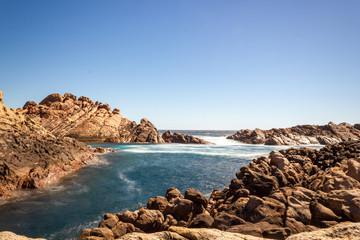 Fototapeta na wymiar long exporsue of Canal Rocks in the south west of Western Australia near Margaret River and Dunsborough.