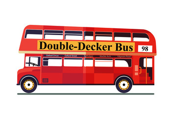 Double-Decker Bus Isolated On White Background. Vector.