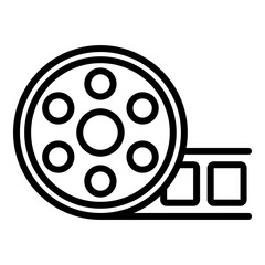 New cinema reel icon. Outline new cinema reel vector icon for web design isolated on white background