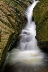 Maly Falls in super green forest surroundings, Czech Republic