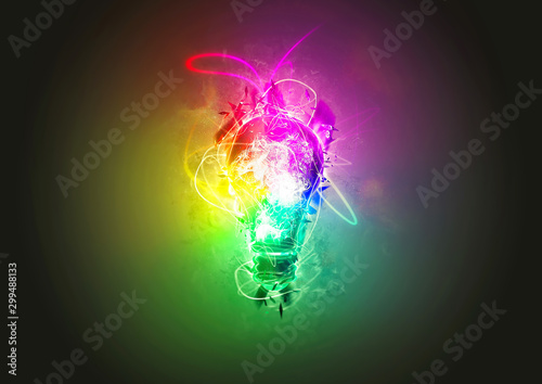 光り輝く抽象的な電球 Wall Mural Wallpaper Murals K Yu 光り輝く抽象的な電球 Wall Mural Wallpaper Murals K Yu