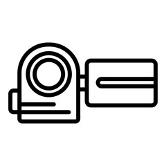 Video camera icon. Outline video camera vector icon for web design isolated on white background