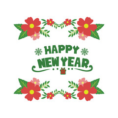 Realistic red wreath frame, for card wallpaper happy new year. Vector