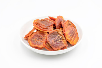 Dry persimmon on white background