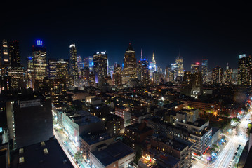 Night view of Midtown Manhattan and Hell's Kitchen
