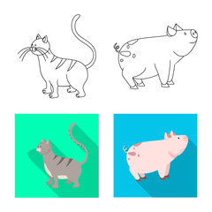 Vector illustration of breeding and kitchen symbol. Set of breeding and organic stock symbol for web.