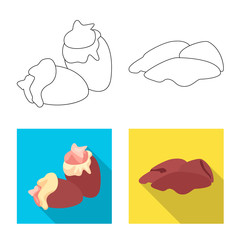 Vector design of product and poultry sign. Set of product and agriculture vector icon for stock.