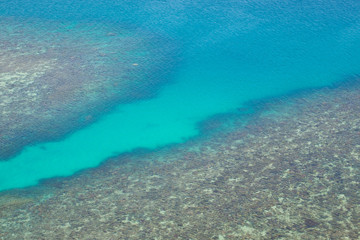Obraz premium A view of sea from above at Belitung Island, Indonesia.