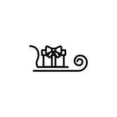 Sleigh line thin icon on white background. Vector illustration eps10.