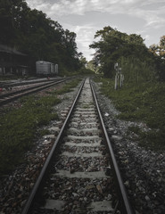 Fototapeta premium Khuntan railway Station in Lamphun, Thailand