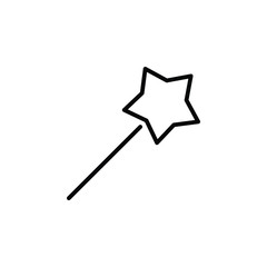 Magic wand line thin icon on white background. Vector illustration eps10.