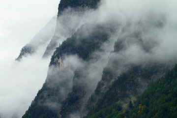 Clouds and fog in Alps, Austria
