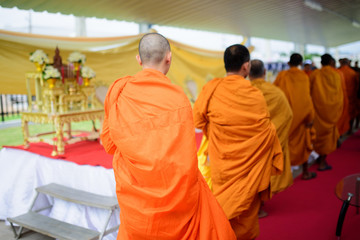 Monks perform religious ceremonies in Thailand