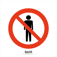No people sign. Vector Illustration. Red prohibition sign. Stop symbol