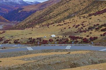 Highway on the high mountain of China