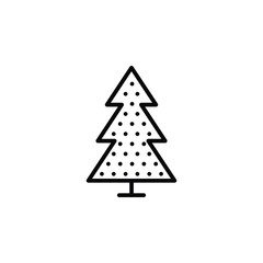 Christmas tree line icon. Vector illustration eps10.