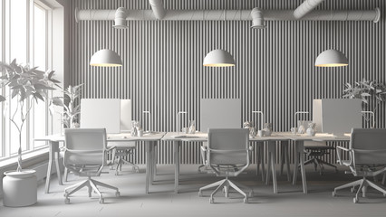 Interior of modern office room 3D rendering