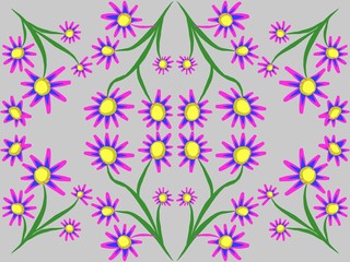 floral pattern. flowers and stems are colorful. flat style illustrations. suitable for background etc.