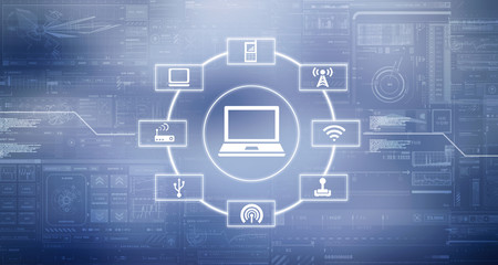 Digital Abstract technology background,2d illustration