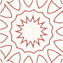 red Mandala Shape on paper for background. Wallpaper shape. Backdrop texture wall and have copy space for text.