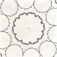 Black and white Mandala Shape on paper for background. Wallpaper shape. Backdrop texture wall and have copy space for text