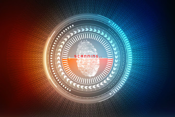 Fingerprint Scanning Technology Concept 2d Illustration